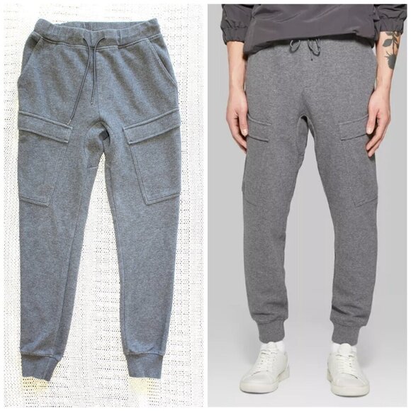 Original Use Men's Knit Cargo Joggers Grey Pants Size XS drawstring Mid Rise - Picture 1 of 10